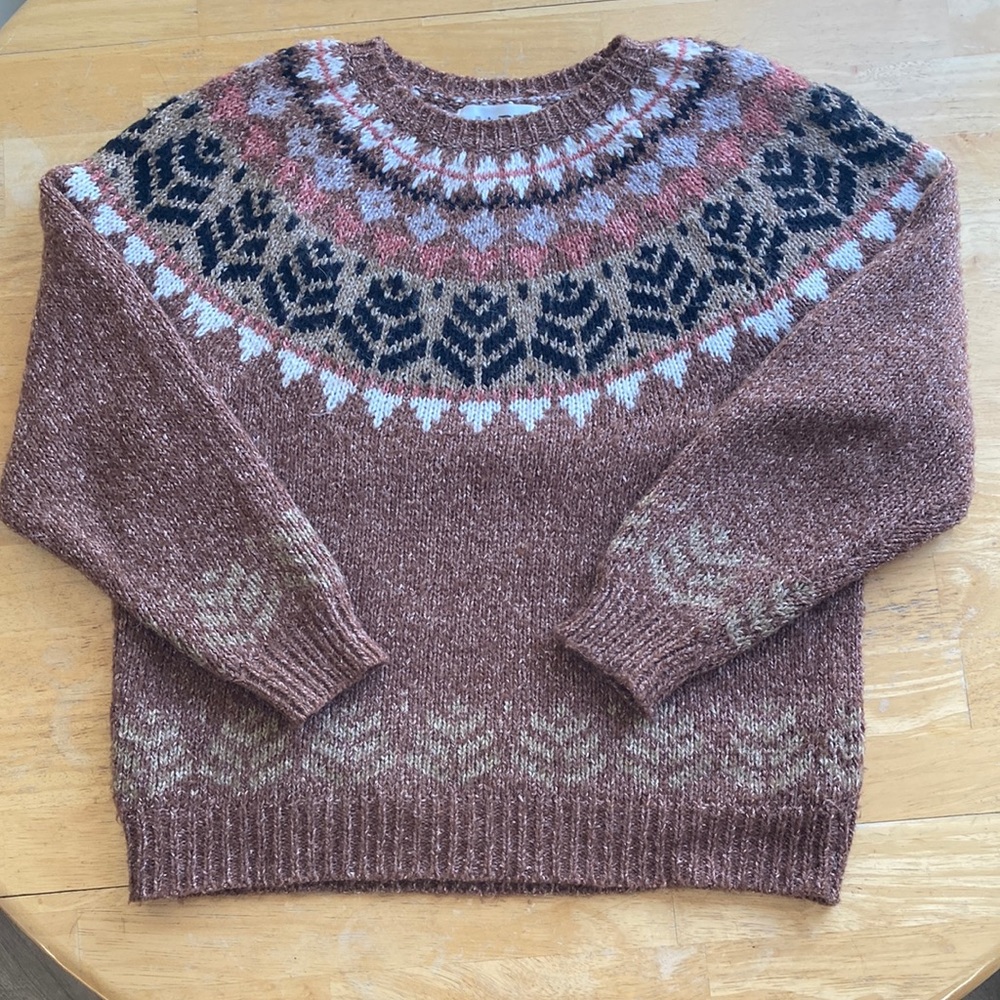 Wool Blend Cottage Core Fair Isle Sweater